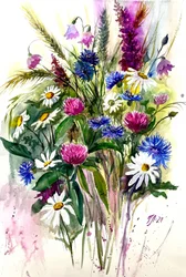 Ramo de flores silvestres de colores vivos