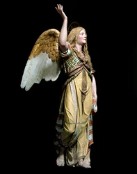 Ángel anunciando a José el nacimiento de Jesús. Escultura de Tanzio da Varallo (Antonio d