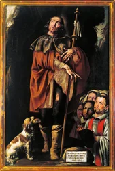 Italia, Varallo, pintura de San Roque