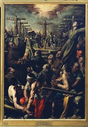 El martirio de los frailes franciscanos en Nagasaki, c.1627