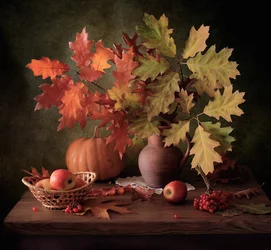 Naturaleza muerta de la cosecha de otoño