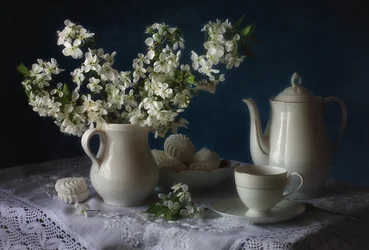La hora del té de White Blossoms
