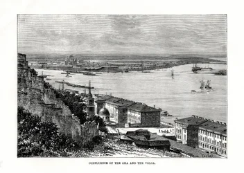 Confluencia del Oka y el Volga, Rusia, 1879