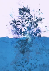 Ramo azul, 2017 (Collage sobre lienzo)