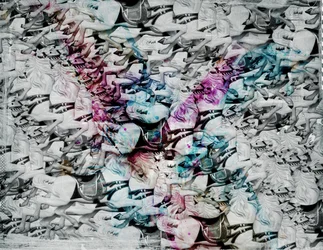 Crazy Horses, 2014 (Collage sobre lienzo)