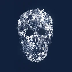 FloralSkull, 2018 (técnica mixta sobre lienzo)