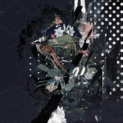 Floralbirds, 2017 (Collage sobre lienzo)