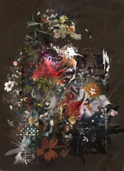 Floralies, 2018 (Collage sobre lienzo)