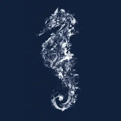 Floralseahorse, 2019 (técnica mixta sobre lienzo)