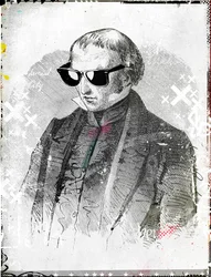 Sr. gafas de sol, 2015 (Collage sobre lienzo)