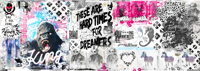 Estos son tiempos difíciles para los soñadores, 2014 (técnica mixta sobre lienzo)