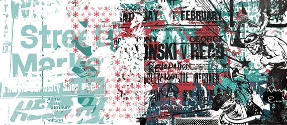 Tomahawk race, 2015 (Collage sobre lienzo)