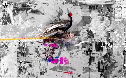 Who dunnit, 2017 (Collage sobre lienzo)
