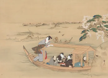 Barco al Yoshiwara, 1800s