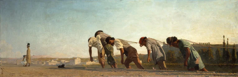T.Signorini, El camino de sirga / Pintura, 1864/65