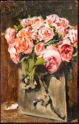 Jarrón con rosas