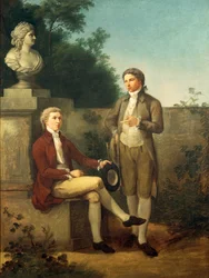 Retrato de dos jóvenes en un jardín, de Teodoro Matteini (1754-1831), óleo sobre lienzo