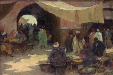 Escena de bazar oriental, 1880-1936