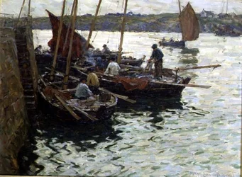 Pescadores en el muelle