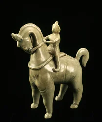 Figurilla de jinete, período Sukhothai, siglo XIV-XV