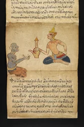 Or. 16482, f.23 «Satra»: Sobre la adivinación y los consejos para una vida feliz y saludable (libro plegable de papel)