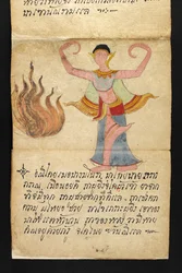 Or. 16482, f.7 «Satra» Sobre la adivinación y los consejos para llevar una vida feliz y saludable (libro plegable de papel)