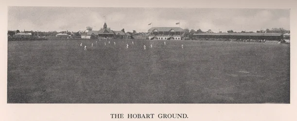 El campo de cricket de Hobart, Tasmania, Australia, 1912