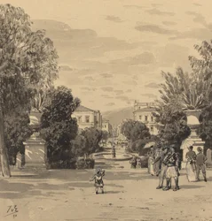 Vista desde el Antiguo Palacio Real de la Calle Hermes, 1890