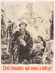 Esto es lo que los ingleses nos hicieron. Cartel de propaganda de la Francia de Vichy, 1940