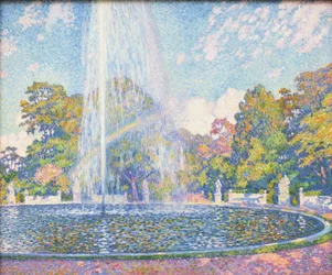 Fuente en el parque del palacio de Sanssouci cerca de Potsdam