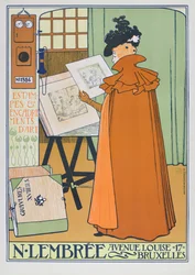 Póster publicitario de tienda de arte, Bruselas