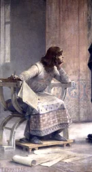La educación de San Luis, c. 1885 (fresco)