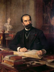 Retrato de Sadi Carnot (1837-1894) en su oficina, presidente de 1887 a 1894. Pintura de Theobald Chartran (1849-1907) Colección Carnot