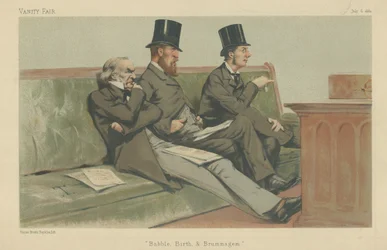 El banco del tesoro, Gladstone, Hartington y Chamberlain