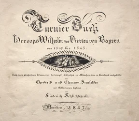 Libro sobre torneos: página del título