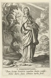Heilige Emerentiana de Roma Santa Emmerantiana (título sobre el objeto) Heiligen femenino (título de la serie) Espejo Iluminado Virgen (título de la serie)