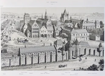 Vista del Templo en 1450, ilustración de 