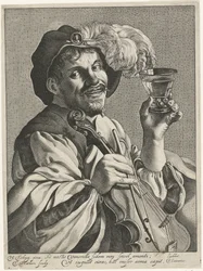 Hombre con violín y rummer
