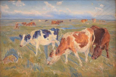 Vacas pastando en la isla de Saltholm