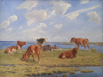 Terneros en la playa