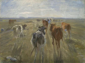 Sombras largas. Vacas en la isla de Saltholm. Hacia 1890