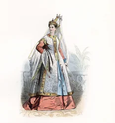 Roxelana o Russelazie, o Hurrem (de soltera Anastasia Lisovska, hacia 1500-1558), esclava y esposa de Solimán I el Magnífico (1494-1566) - Roxelana, esposa del sultán Solimán el Magnífico, según Theodore de Bry