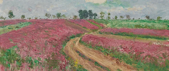 Campo de Sainfoin cerca de Znaim II, c.1893 (óleo sobre lienzo sobre madera)