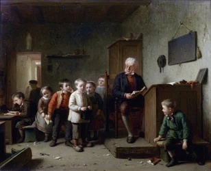 La salle de classe - El aula - Hill, Theodore Bernard de (1817-1906) - 1872 - Óleo sobre madera - 37x44,5 - Colección particular