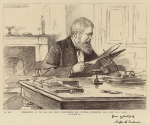 Celebridades del día, el Muy Honorable Sir Stafford Northcote, Baronet, MP, DCL, GCB