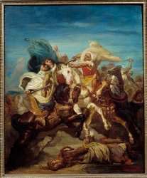 Batalla de jinetes árabes