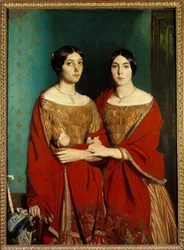 Las señoritas Chassériau, llamadas las dos hermanas. Retrato de Adèle (1810-1869) y Aline (1822-1871), hermanas del artista. Pintura de Théodore Chassériau (1819-1856)