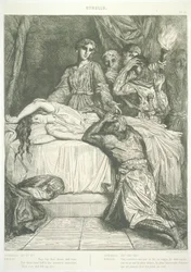 Lámina 14 (Acto V, Escena II), de Otelo: Quince aguafuertes