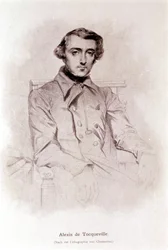 Retrato de Alexis de Tocqueville. Litografía de Chasseriau. Siglo XIX.