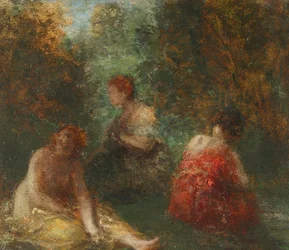 Los bañistas, c.1871-74 (óleo sobre lienzo)